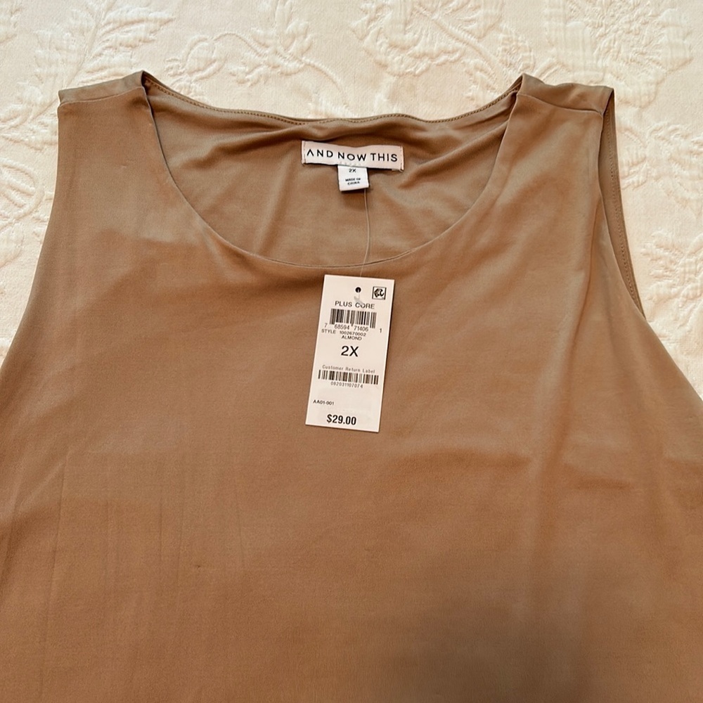 AND NOW THIS Beige Camisole Bodysuit Size 2X